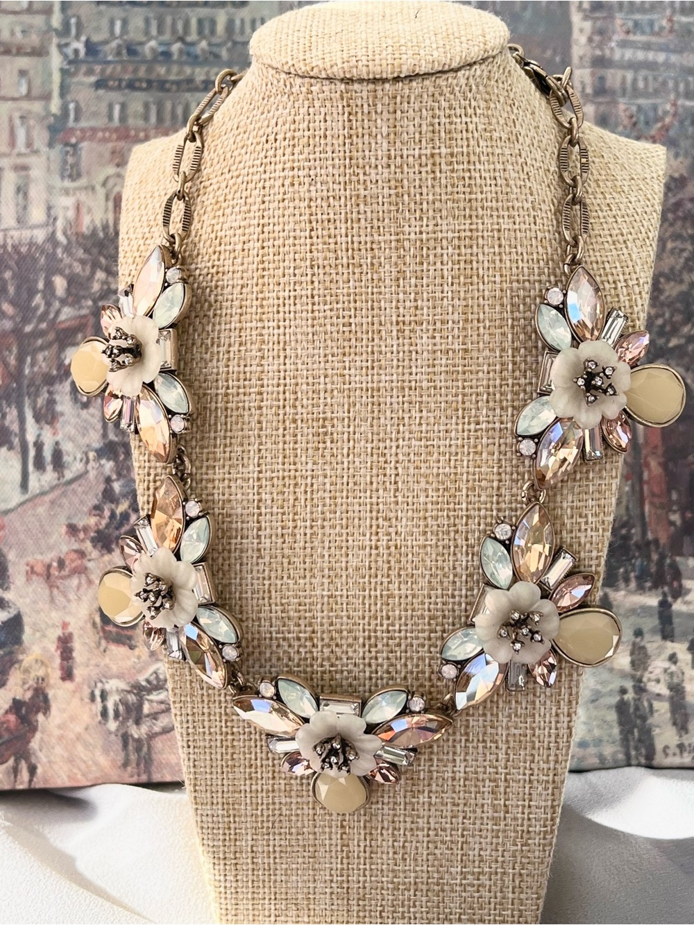 Chloe + Isabel Pastel Floral Crystal Necklace - Blush, Opal & Champagne